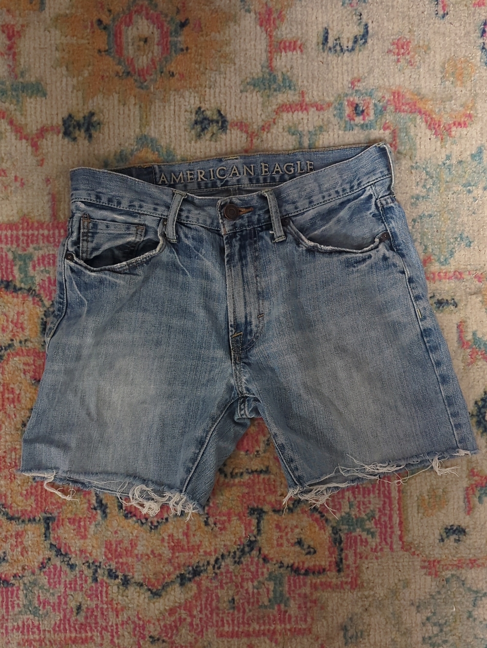 American Eagle Outfitters Light Blue Jean Shorts, Original Straight, 29
